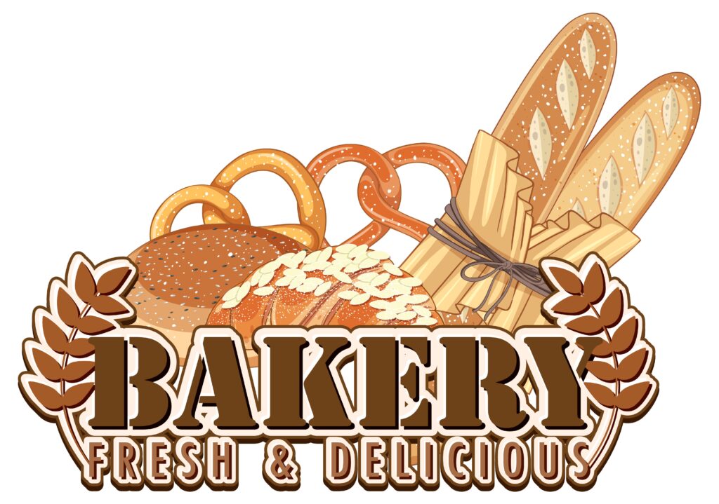  a vintage bakery logo with a bold typography