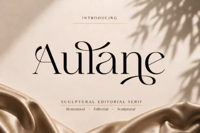 Aulane sculptural editorial serif font